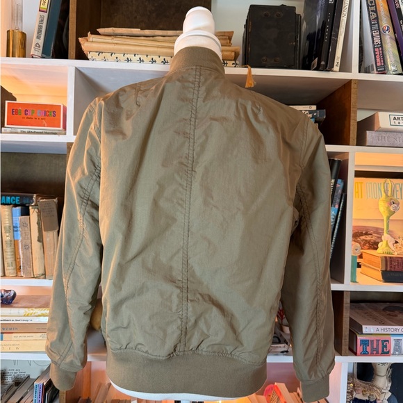 rag & bone reversible green canvas Shimmering Pink Bomber Jacket - Picture 4 of 8